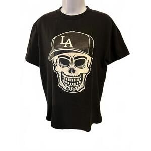 Los Angeles LA Dodgers Sugar Skull Shirt, Size Med